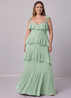 Barbie ♥ Azazie Bridesmaid Dresses Agave A-Line Sweetheart Neckline Chiffon Dress image8