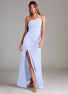 Azazie Eren Jurken voor bruidsmeisjes Jurk van Chiffon met Kolom One-Shoulder Lavendel image7