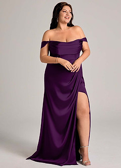 Azazie Johana Vestidos de damas de honor Vestido de Uva de Satén Elástico de Corte Sirena Convertible con Vestidos sin tirantes image13