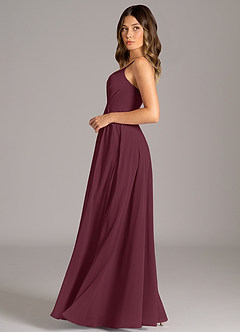 Azazie Amani Bridesmaid Dresses Cabernet A-Line Pleated Chiffon Dress image3