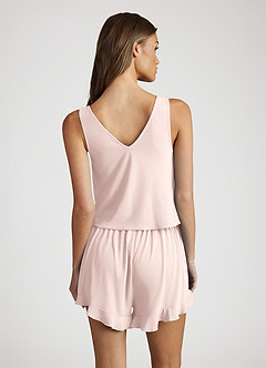 front Conjunto de pijama con volantes de fibra de bambú