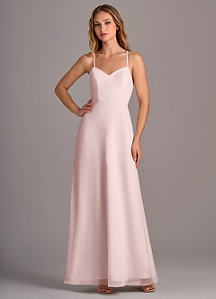 Azazie Mei Bridesmaid Dresses Blushing Pink A-Line Chiffon Dress image3