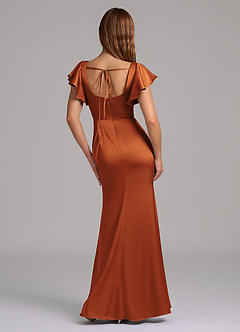 Azazie Elkie Brautjungfernkleider Meerjungfrau-Linie Rechteckiger Ausschnitt Stretch-Satin Kleid Kanel image2