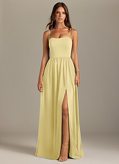 Azazie Calianna Bridesmaid Dresses Lemon Sorbet A-Line Off the Shoulder Stretch Satin Convertible Dress image9