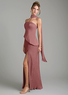 Azazie Tierney Bridesmaid Dresses Desert Rose A-Line Strapless Chiffon Convertible Dress image8