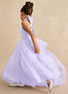 Azazie Bev Flower Girl Dresses Lilac A-Line Convertible Tulle Dress image7