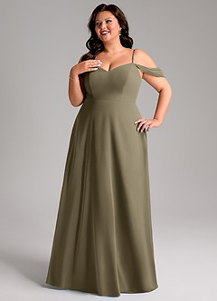 Azazie Marley Bridesmaid Dresses Willow Green A-Line Off the Shoulder Chiffon Convertible Dress image14