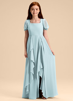 Azazie Priya Junior Mist A-Line Blouson Chiffon Dress image1