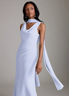 Azazie Linelle Robes de demoiselle d'honneur Robe Sirène en Mousseline de soie Plissée Lavande image7