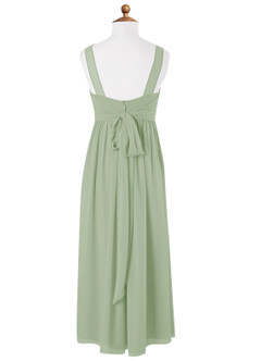 Azazie Kora Junior Dusty Sage A-Line Pleated Chiffon Dress image6
