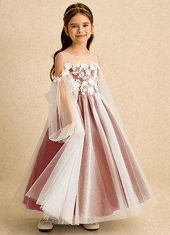 Azazie Zimi vestidos de niña de las flores Vestido de Pimenton de Tul de Princesa con Escote de Corazón image6