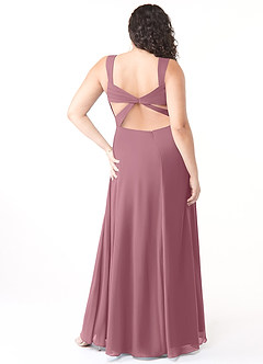 Azazie Nahrin Bridesmaid Dresses Vintage Mauve A-Line V-Neck Pleated Chiffon Dress image8