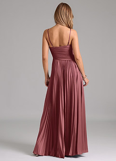 Azazie Vini Bridesmaid Dresses Amethyst A-Line Pleated Stretch Satin Dress image6