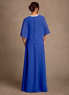 Azazie Winnifred Suknie dla Matki Panny Młodej Linia A Zroszony Szyfon Długość podłogi Sukienka image3