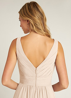 Azazie Pierrette Bridesmaid Dresses White Alabaster A-Line Pleated Chiffon Dress image6
