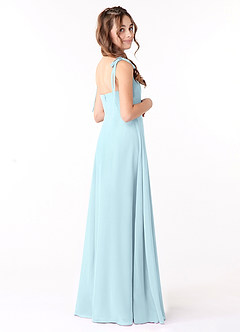 Azazie Rosey Junior Cloud Blue A-Line Sweetheart Neckline Chiffon Dress image2