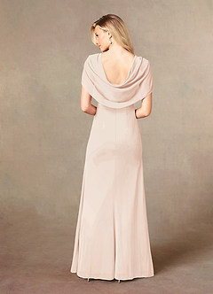 Azazie Luisa Mother of the Bride Dresses Blushing Pink Mermaid V-Neck Pleated Mesh Dress image2