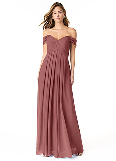 Azazie Kaitlynn Bridesmaid Dresses Amethyst Empire Ruched Chiffon Convertible Dress image2