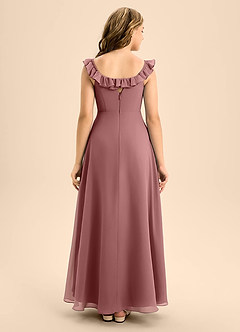 Azazie Callie Junior Desert Rose A-Line Ruched Chiffon Dress image2