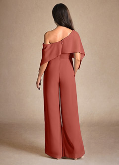 Azazie Halima Abiti per la Madre della Sposa Abito Tuta Pantaloni in Chiffon Spacco Laterale Terracotta image3