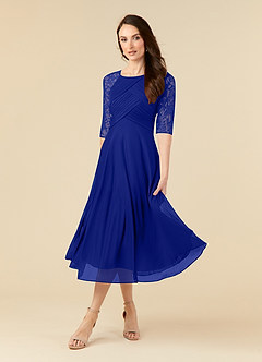 Azazie Gracelyn Kleider für die Brautmutter A-Linie Spitze Kleid Königsblau image3