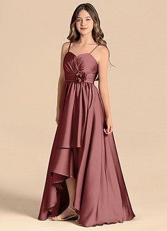 Azazie Catalina Junior Jurk van Stretch Satijn met A-Lijn Sweetheart Halslijn Amethist image6