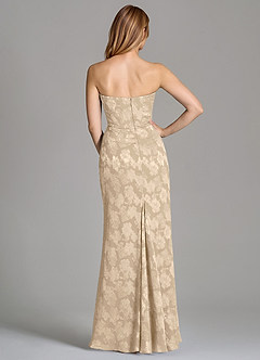 Azazie Ezrena Robes de demoiselle d'honneur Robe Sirène Convertible en Blumen-Burnout Sans bretelles Champagne image5