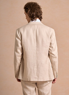 front Harrison Bronceado Chaqueta de traje 100% lino