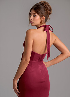 Azazie Valerie Bridesmaid Dresses Burgundy Mermaid Velvet Dress image6