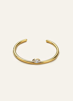 front Solitaire Marquise Crystal Cuff Bracelet