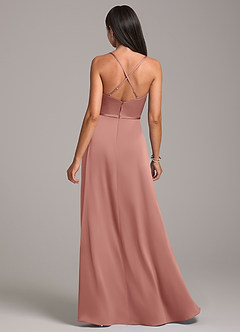 Azazie Naeem Robes de demoiselle d'honneur Robe Trapèze en Satin extensible Rosette image6