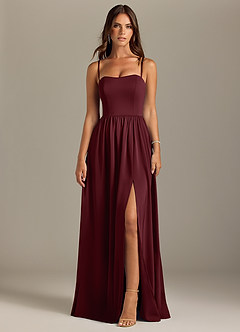 Azazie Calianna Bridesmaid Dresses Cabernet A-Line Off the Shoulder Stretch Satin Convertible Dress image9