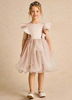 Azazie Chirp Flower Girl Dresses English Rose Ball-Gown Tulle Dress image1