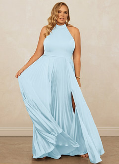 Christian Siriano Bridal for Azazie 1007 Bridesmaid Dresses Pleated Halter Stretch Satin A-line Dress image12