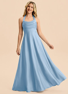 Azazie Kady Junior Powder Blue A-Line Sweetheart Neckline Stretch Satin Dress image1
