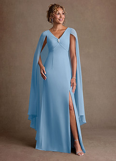 Azazie Boudica Klänningar till brudens mor Klä A-Line i Chiffong Plisserad Puderblå image3