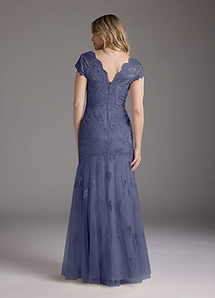 Azazie Marbella Mother of the Bride Dresses Stormy Mermaid Queen Anne Sequins Lace Dress image7