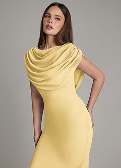 Azazie Hadley Bridesmaid Dresses Butter Mermaid Pleated Chiffon Dress image6
