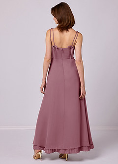 Barbie ♥ Azazie Final Sale Vintage Mauve A-Line Pleated Chiffon Dress image6