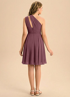 Azazie Charlize Junior Sangria A-Line Pleated Chiffon Dress image2