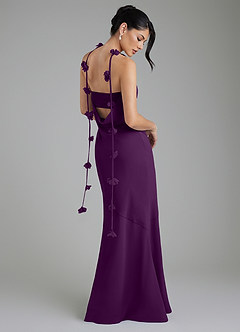 Azazie Annalise Bridesmaid Dresses Grape Mermaid Chiffon Dress image2