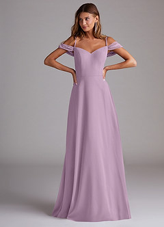Azazie Marley Bridesmaid Dresses Wisteria A-Line Off the Shoulder Chiffon Convertible Dress image4