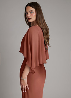 Azazie Ambra Bridesmaid Dresses Auburn Mermaid Pleated Stretch Satin Dress image8