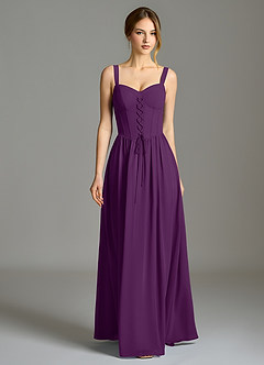 Azazie Porscha Suknie dla druhen Linia A Dekolt w kształcie serca Szyfon Do ziemi Sukienka image4