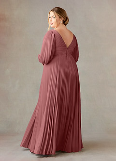 Azazie Zahara 신부의 어머니 드레스 A라인 쉬폰 바닥 길이 드레스 image10