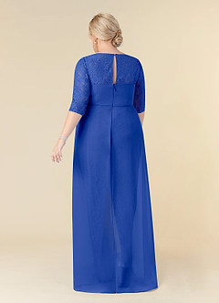 Azazie Leonine Mother of the Bride Dresses Royal Blue A-Line Scoop lace Chiffon Dress image9