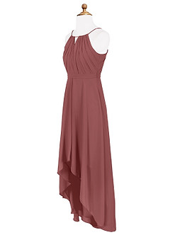 Azazie Oaklynn Junior Robe Trapèze en Mousseline de soie Plissée Améthyste image8