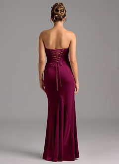 Azazie Sorrel Robes de demoiselle d'honneur Robe Sirène Convertible en velours Corset Cabernet image8
