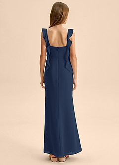 Azazie Jessamine Junior Vestido de Azul Marino Oscuro de Gasa de Corte Sirena con Escote de Corazón image2