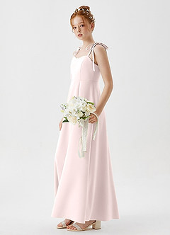 Azazie Rosey Junior Blushing Pink A-Line Sweetheart Neckline Stretch Crepe Dress image3